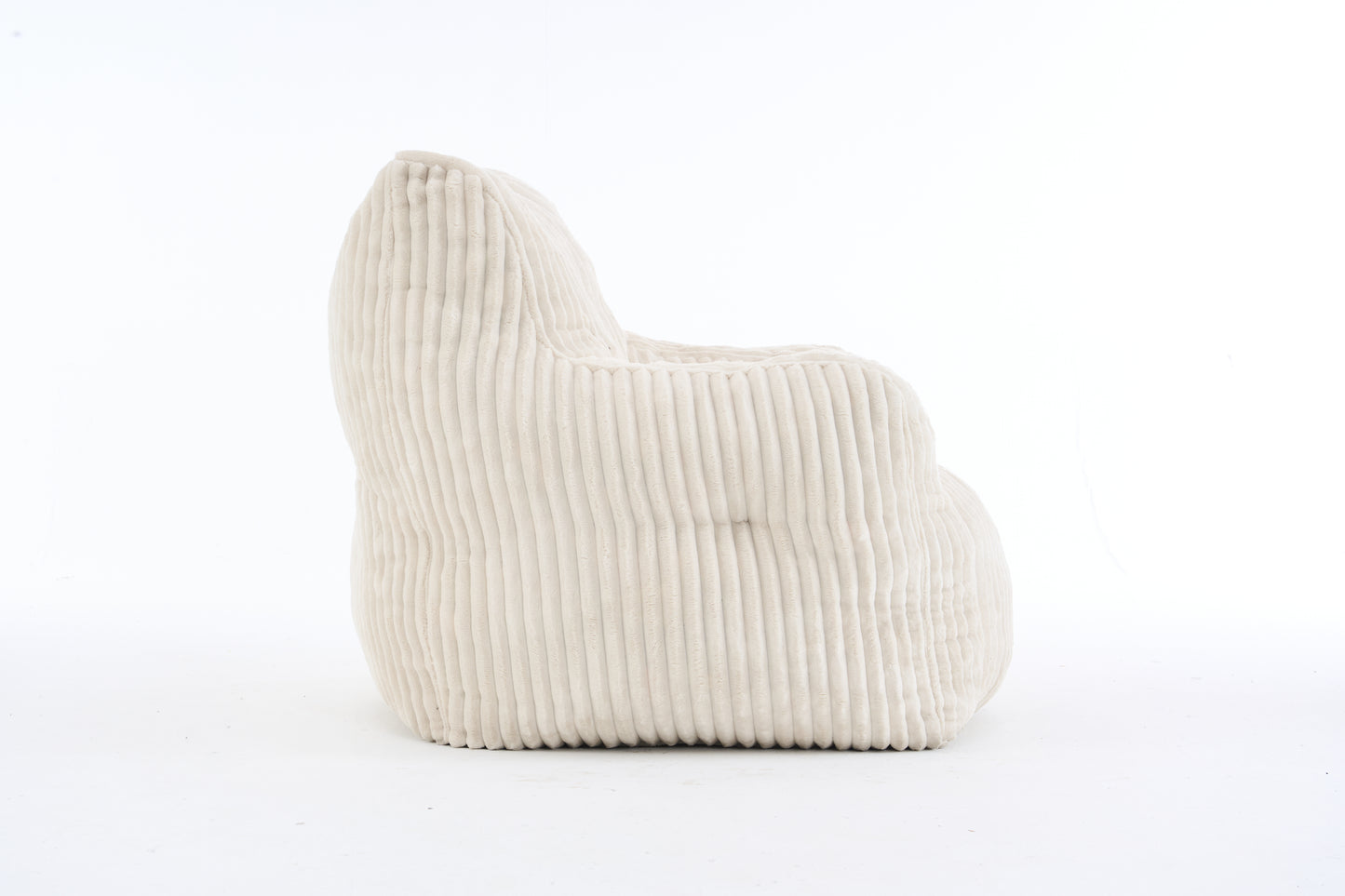 Soft Corduroy Bean Bag Chair with Memory Foam - Beige