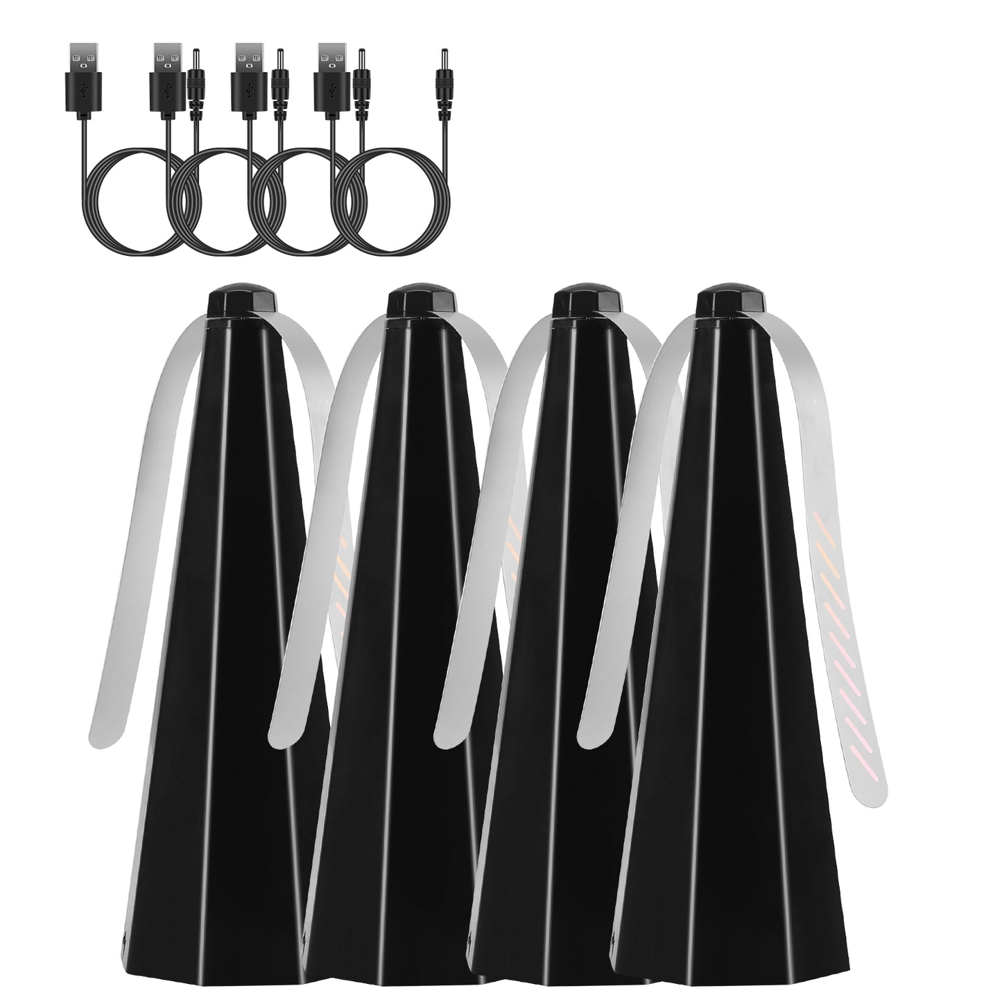 4-Pack Battery & USB Powered Fly Table Fans for BBQ & Camping