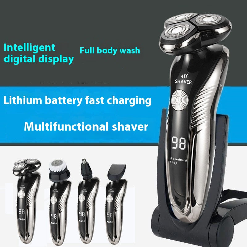 4D Rechargeable Electric Shaver - Digital Display