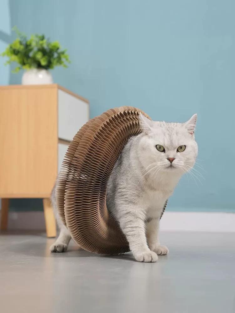 Foldable Wooden Cat Scratching Post - Interactive & Anti-Scratch Design