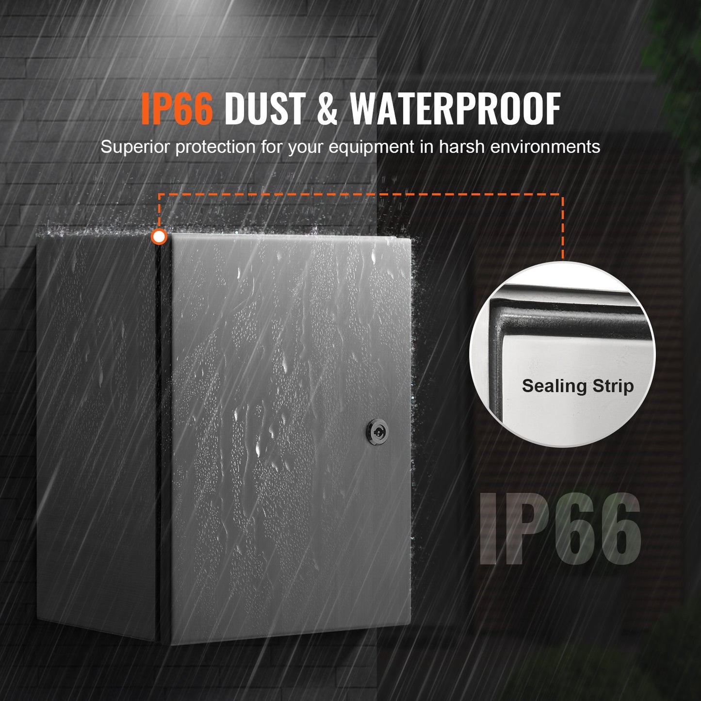 24x20x8 Stainless Steel Waterproof Electrical Enclosure Box - Wall-Mounted IP66