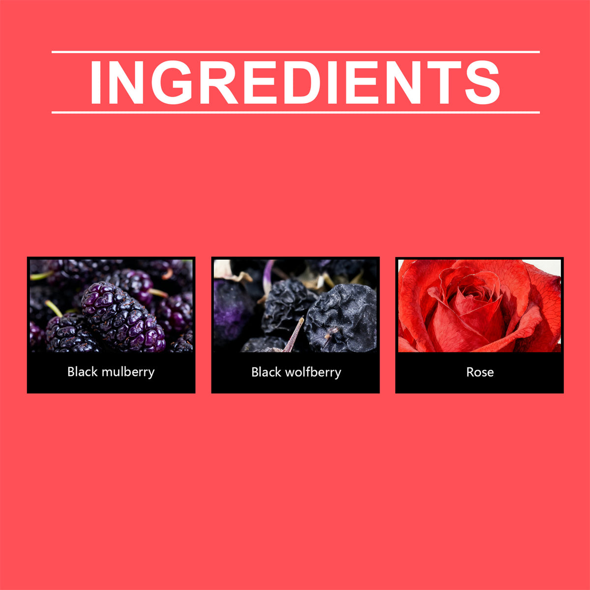 Herbal Color Conditioning Tea Bags - Black Mulberry & Rose, 15 Pieces