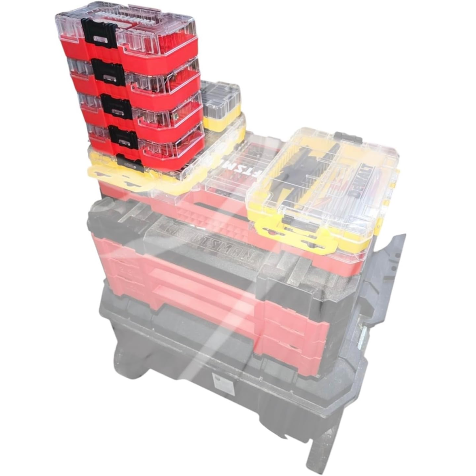 Stackable Plastic Storage Cases 4 Pack - Versastack Compatible Organizer