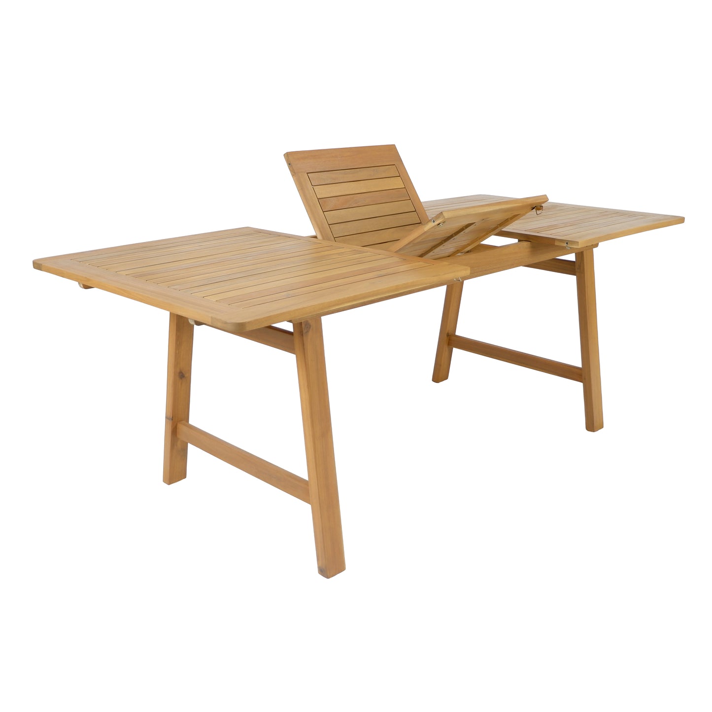 Extendable Acacia Wood Outdoor Dining Table - Teak Finish