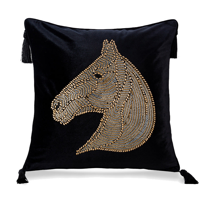 Horse Head Pillow Cover for Bedside & Home Decor - Plush Cushion Case