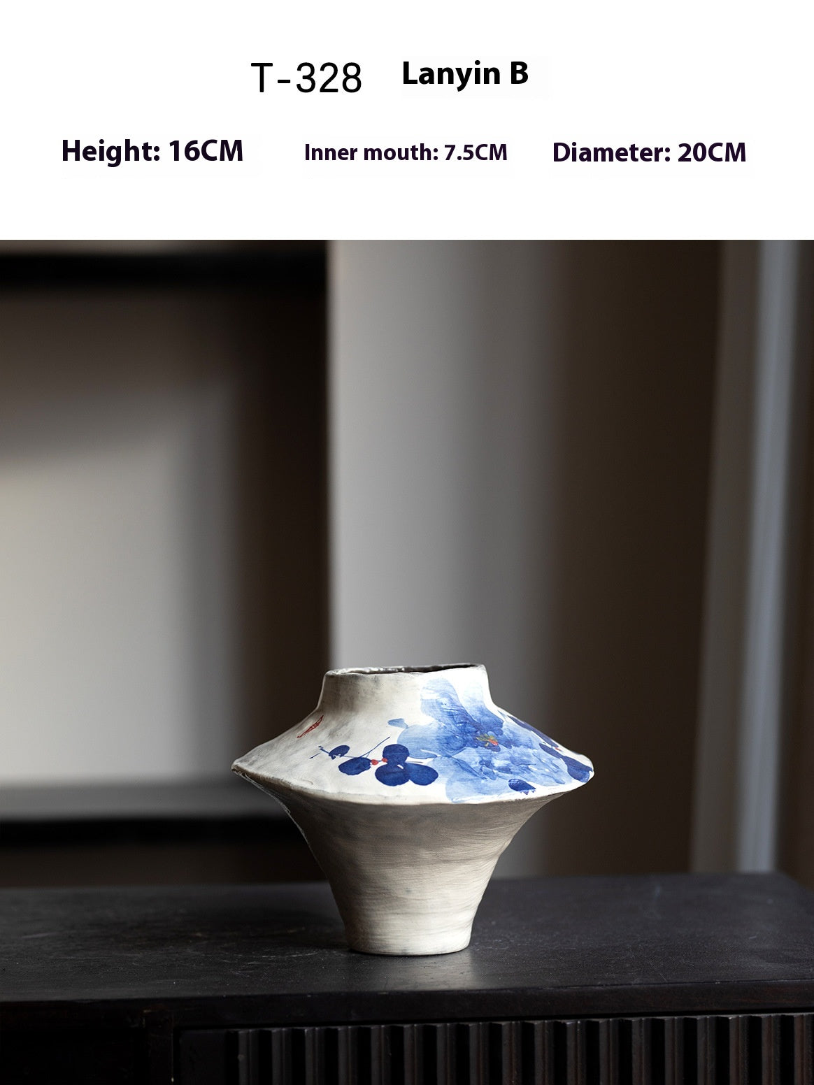 Chinese Style Handmade Ceramic Vase - Silent White Decorative Home Accent