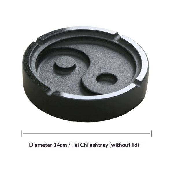 Tai Chi Ashtray with Lid – Home Use Stone Storage Bottle & Jar