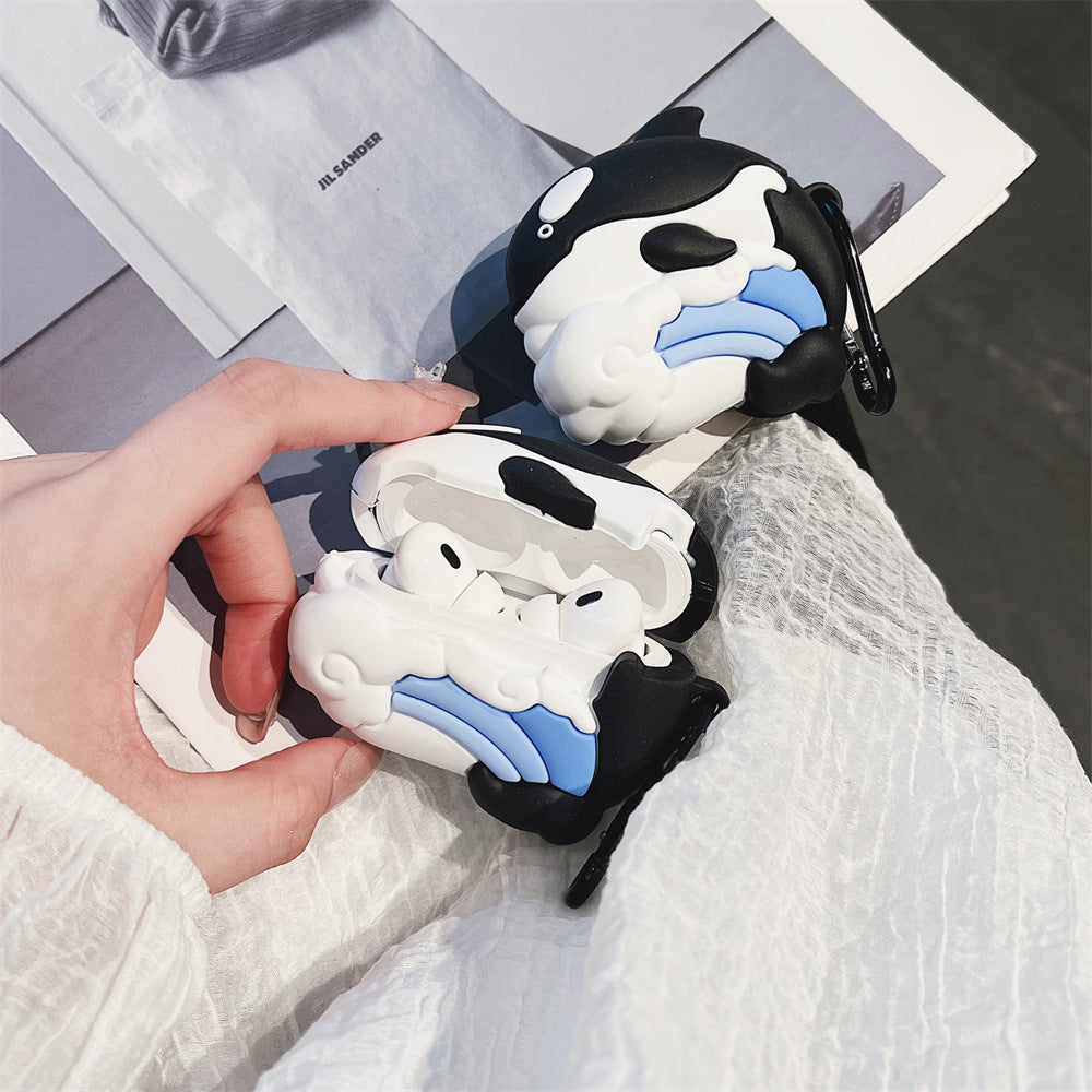 3D Orca Shaped Protective Case for Bluetooth Earphones Cartoon Design