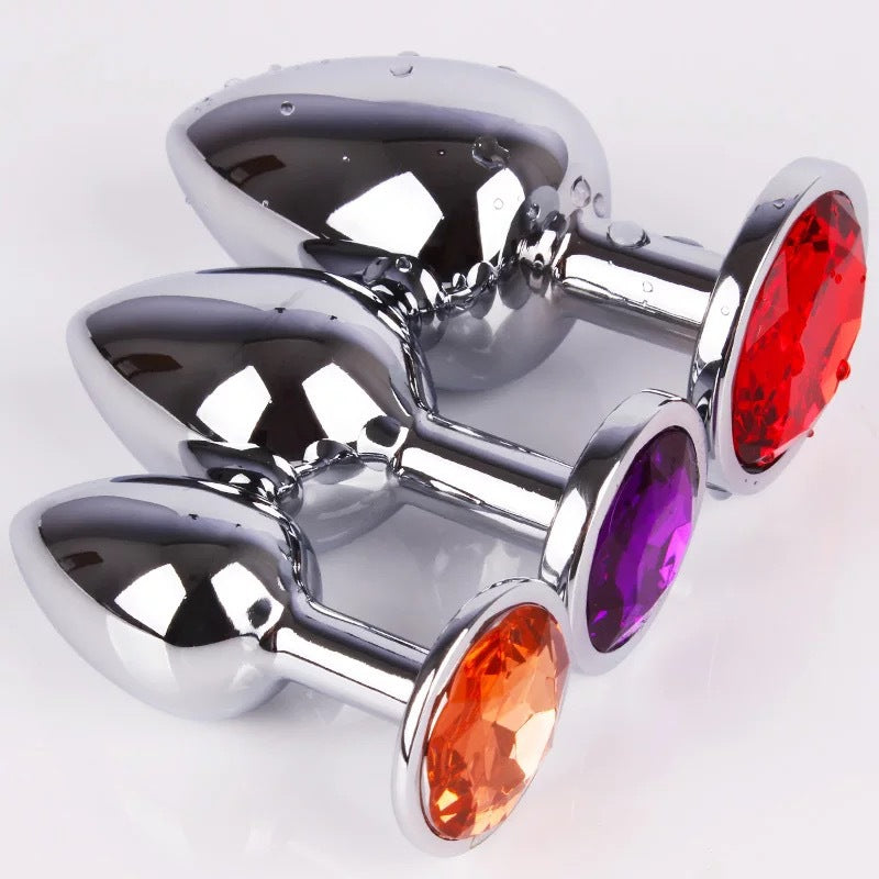 Adult Steel Butt Plug - Large, Medium & Small Sizes, Silver Metal Anal Toy