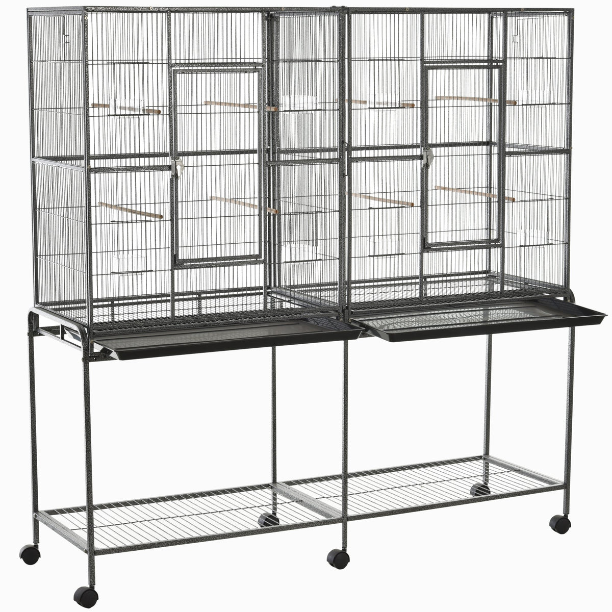 Rolling Bird Cage with Storage Shelf - 65 Inch Small Animal Enclosure