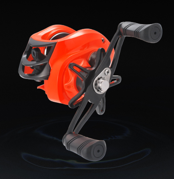 Water Drop Wheel Fishing Reel - High-Speed Gear, Bright Orange, Left/Right Hand