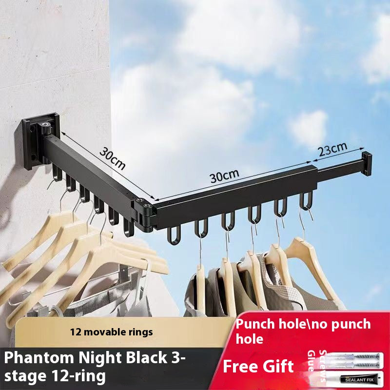 Punch-Free Wall-Mounted Clothes Drying Rack Aluminum Alloy Folding Airer