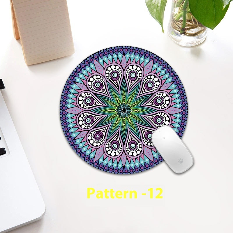 Ethnic Pattern Round Table Mat - Small Thickening Non-Slip Kitchen Accessory