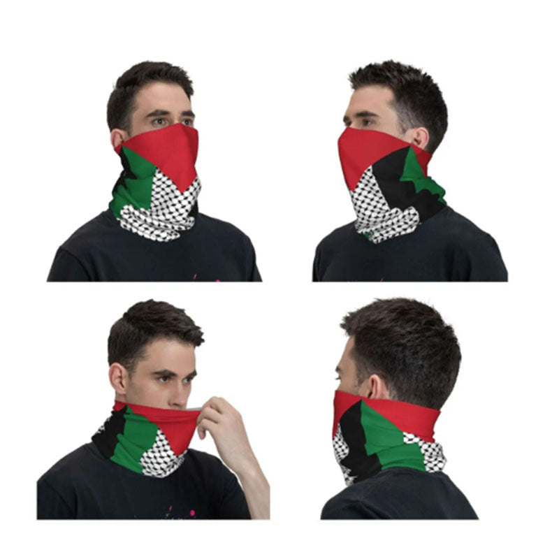 Multi-Functional Sun Protection Cycling Face Mask with Flag Scarf