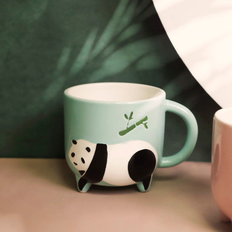 Cute Cartoon Animal Water Cup - Ceramic Alpaca Drinking Mug for Home & Kitchen
