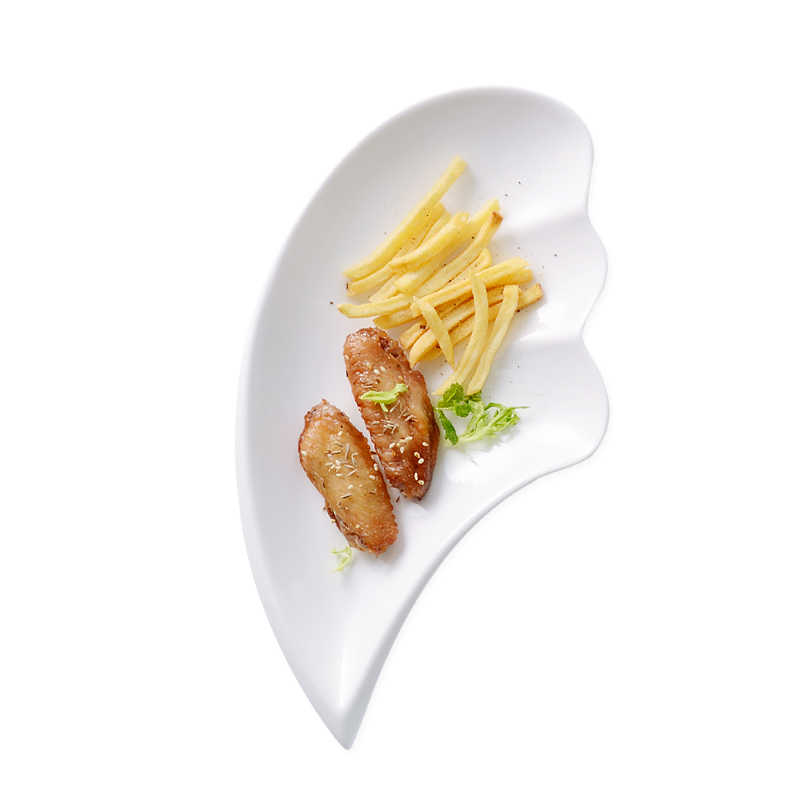 Ceramic Salad Plate for Chicken Wings and Chips - Modern Kitchen Serving Dish