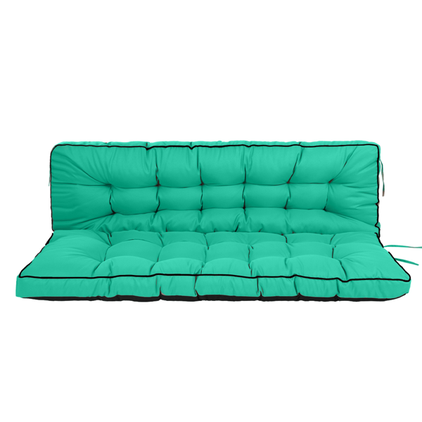 Outdoor Swing Cushions 55 Inch Waterproof Thick Patio Seat Pad with Backrest & Ties - Blue