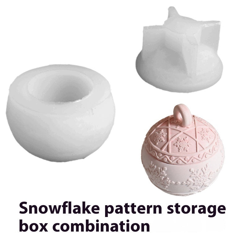 Silicone DIY Snowflake & Berry Pattern Storage Box Mold for Crafts