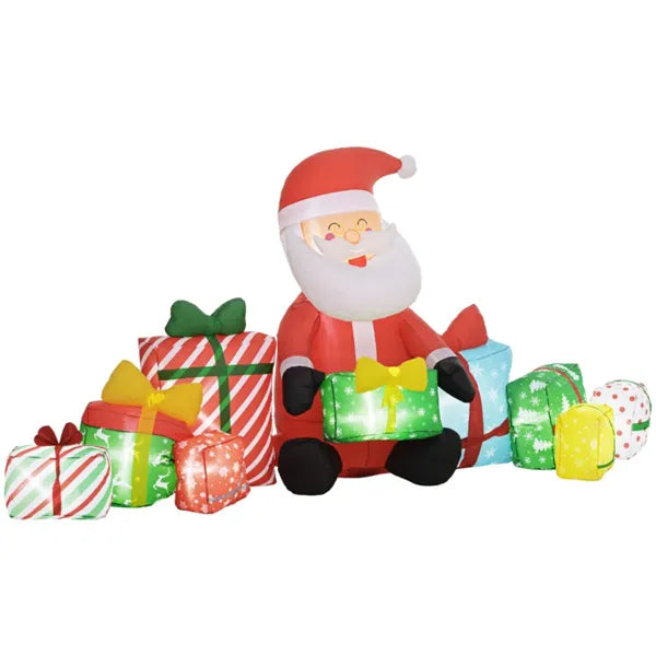 Inflatable Santa Claus Decoration with LED Lights - 118.1"