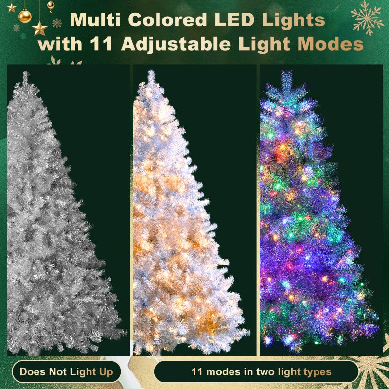 6FT Pre-Lit Artificial Christmas Tree with 300 LED Lights