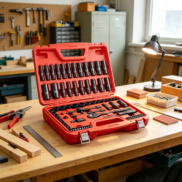 Impact Socket Set 3-8 Inch 96-Piece Heavy-Duty Tool Kit