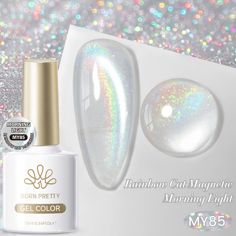 Cat-Eye Gel Polish Set - Rainbow Sparkle Glitter (10G)