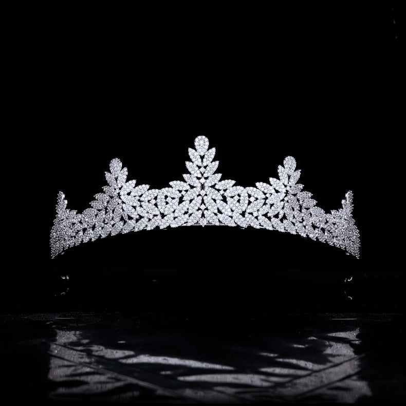 Geometric Crown Headdress - White Gold Plated