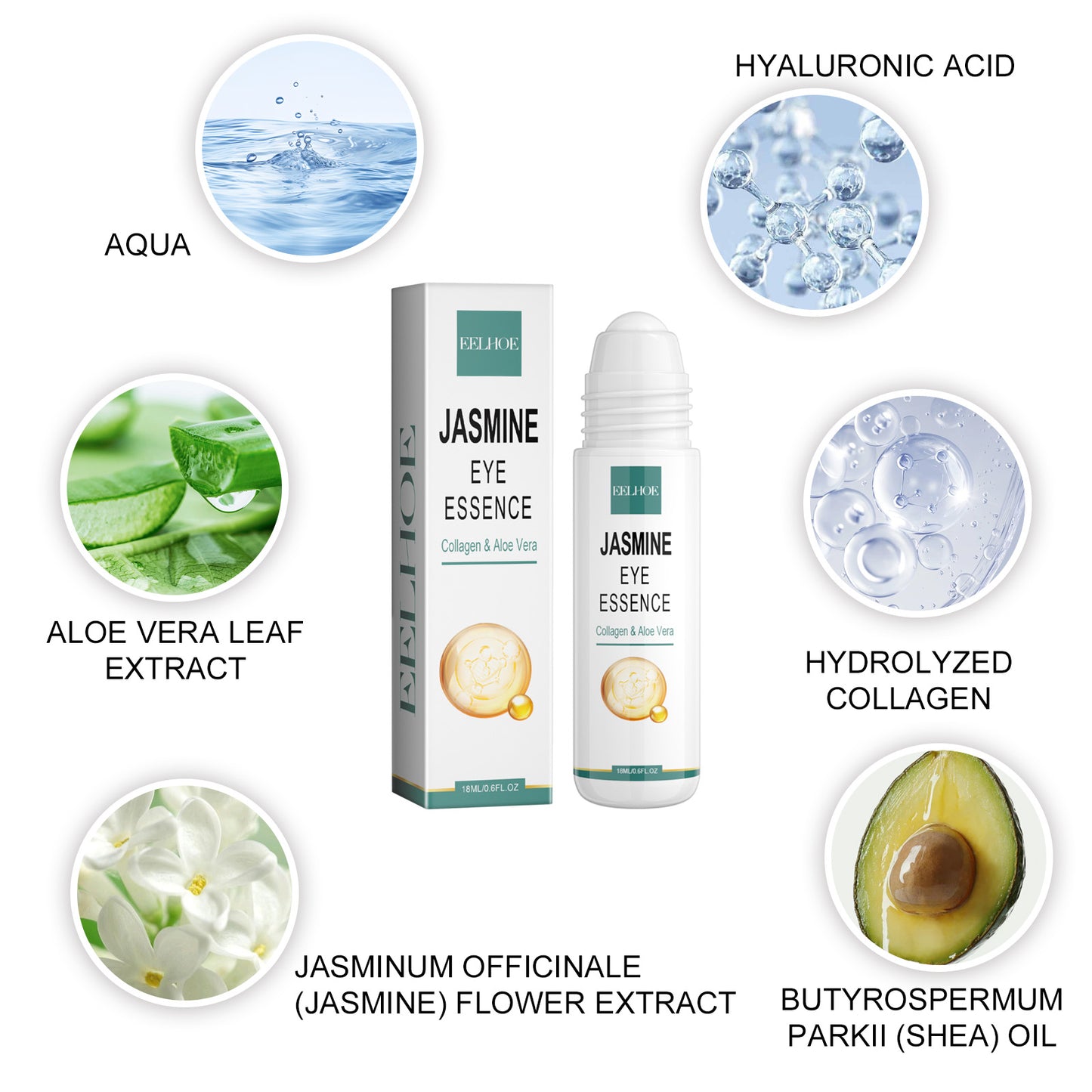 Anti-Aging Eye Serum with Roller Ball - Reduces Dark Circles & Fine Lines