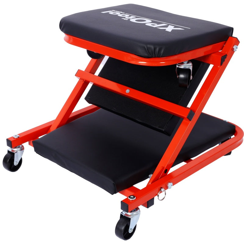 36-Inch Mechanic Creeper Seat - 2-in-1 Garage Tool, Supports 300 Lb, Red