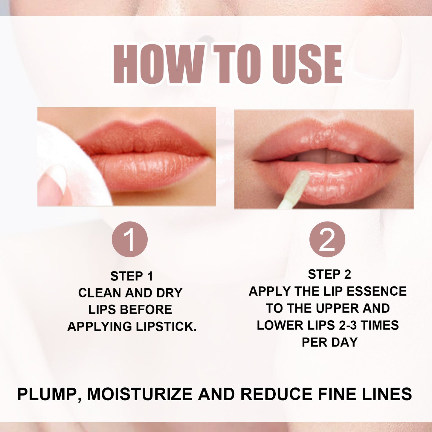 Day & Night Lip Plumping Serum - Moisturizing Vitamin E Lip Treatment