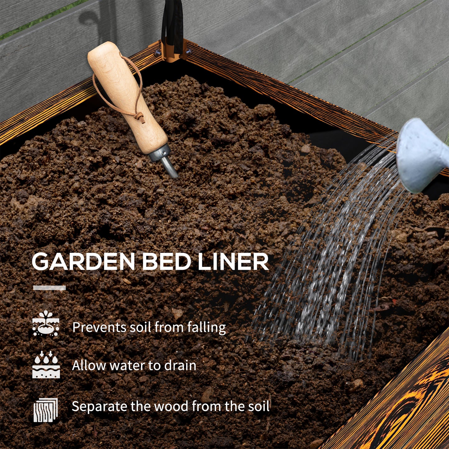 Raised Garden Bed with Cover and Legs - Metal Elevated Planter Box for Vegetables - Brown 1180x370x95mm