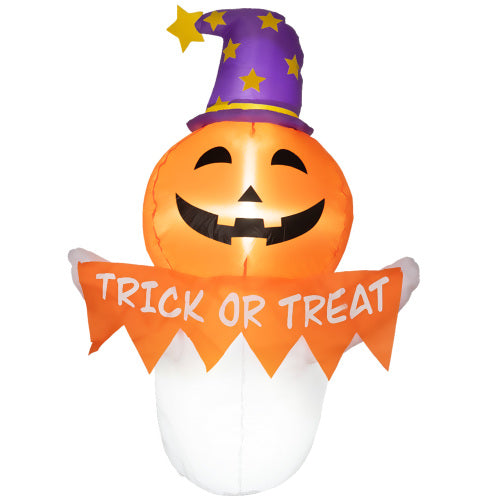 3.4ft Halloween Inflatable Ghost Window Sticker - Orange