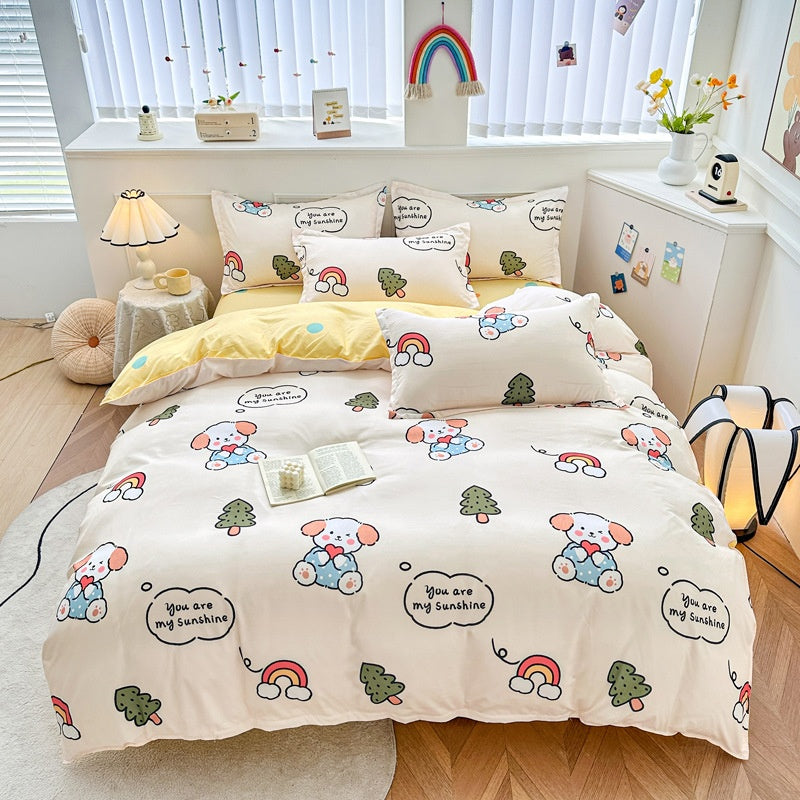 Pure Cotton Bed Sheets Set Minimalist Soft Bedding for Home