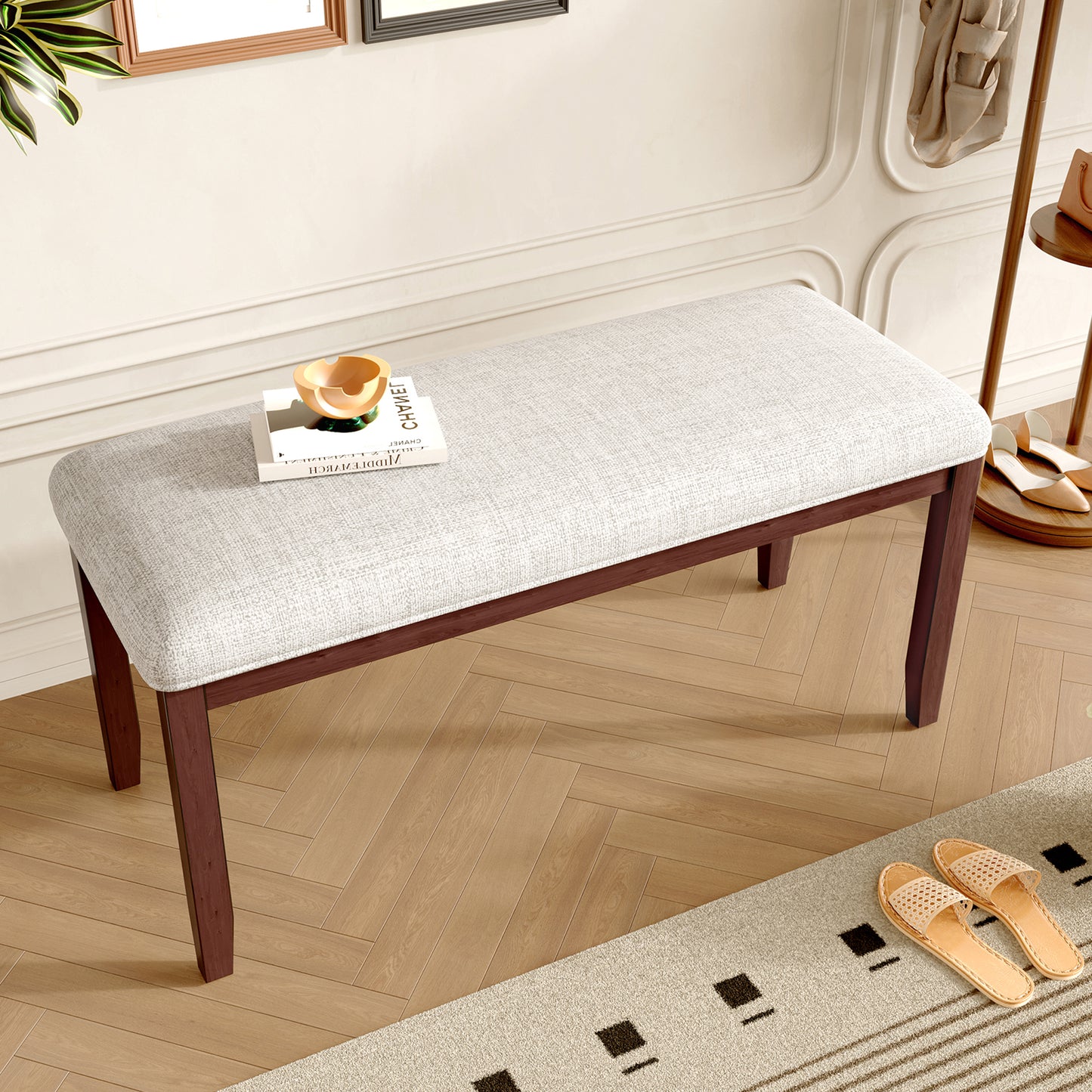 Upholstered Bench For Bedroom End Of Bed,38-inch Entryway Living