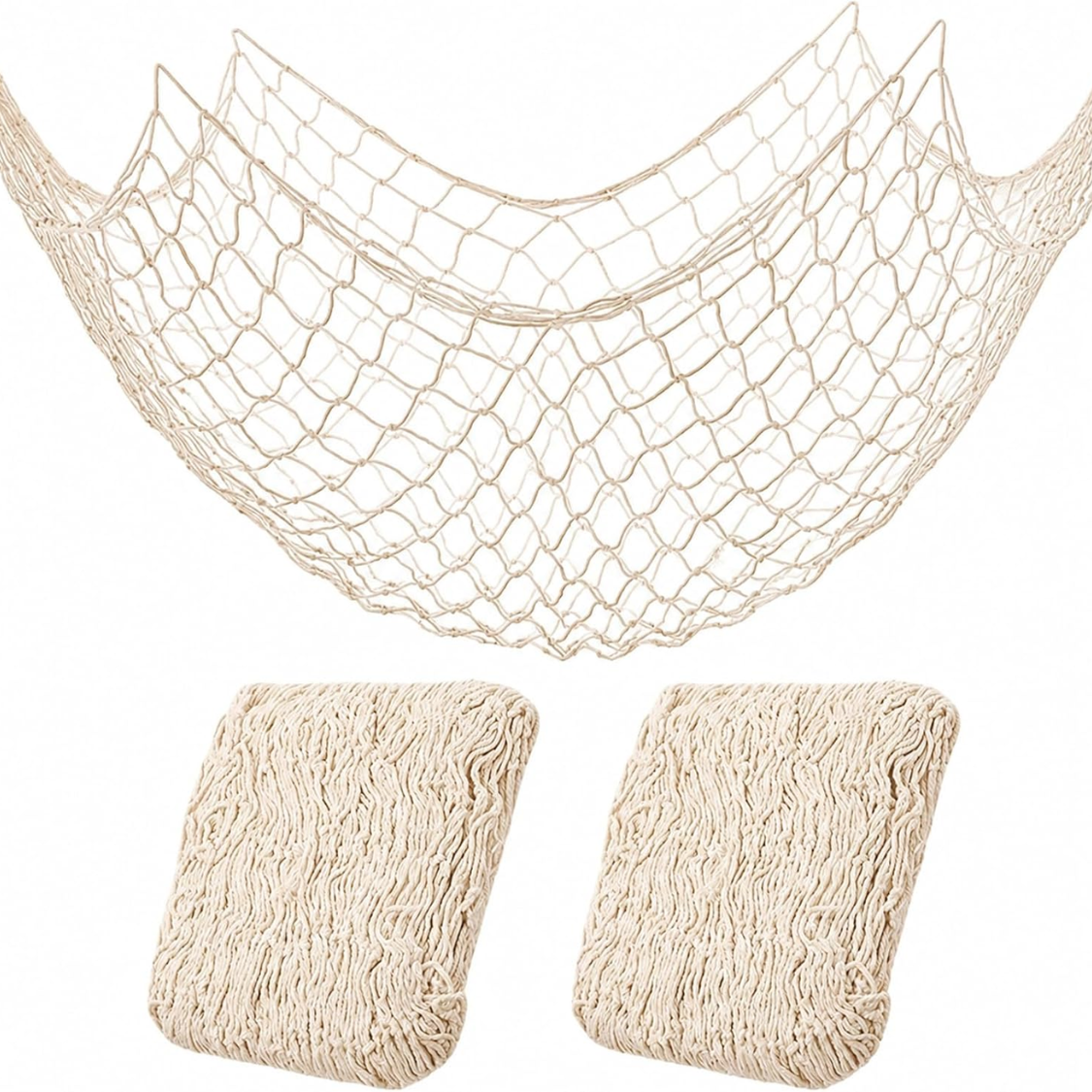Natural Cotton Fish Net Decorations - 2 Pack Table Runner