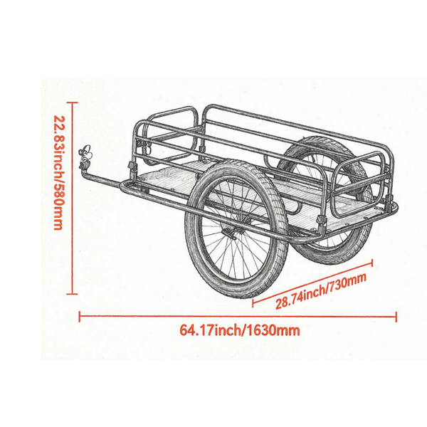 Heavy-Duty Bicycle Cargo Trailer 275 Lbs Capacity with Foldable Storage & Quick-Release Hitch