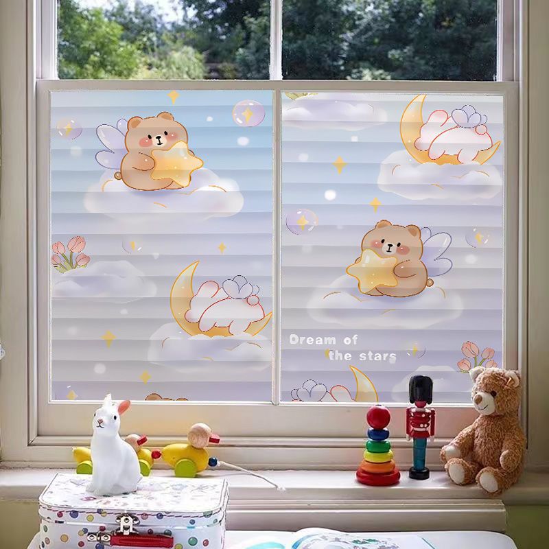 Frosted Privacy Window Film for Bathroom Kitchen - Transparent Opaque Stickers