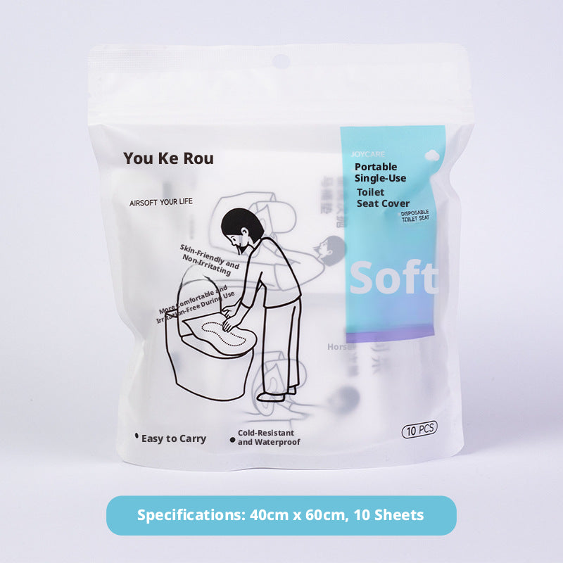 10-Pack Toilet Mat 40x60cm Non-Woven Fabric PE Film Bathroom Floor Cover