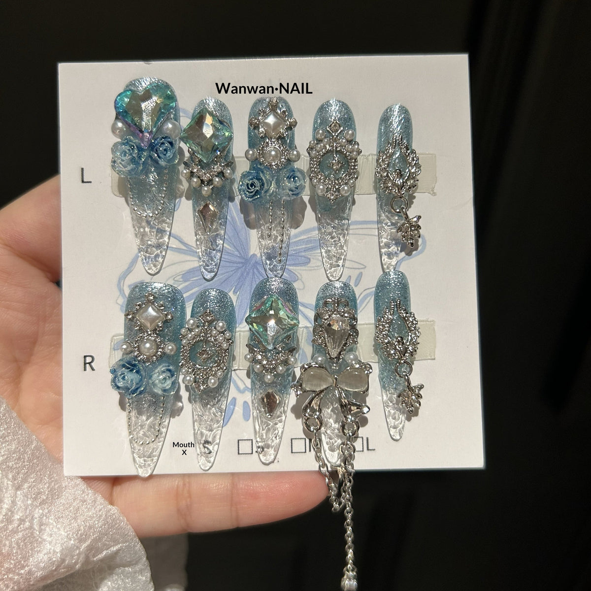 Glass Nail Tips Shattered Ice Design for Nail Art - Princess Series