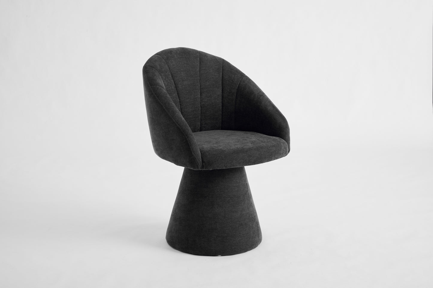 Chenille Fabric Swivel Accent Armchair - Gray Vanity Chair