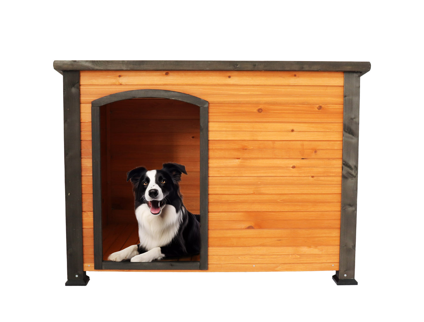 45 Dog House Outdoor And Indoor Wooden Kennel, Winter Strap With