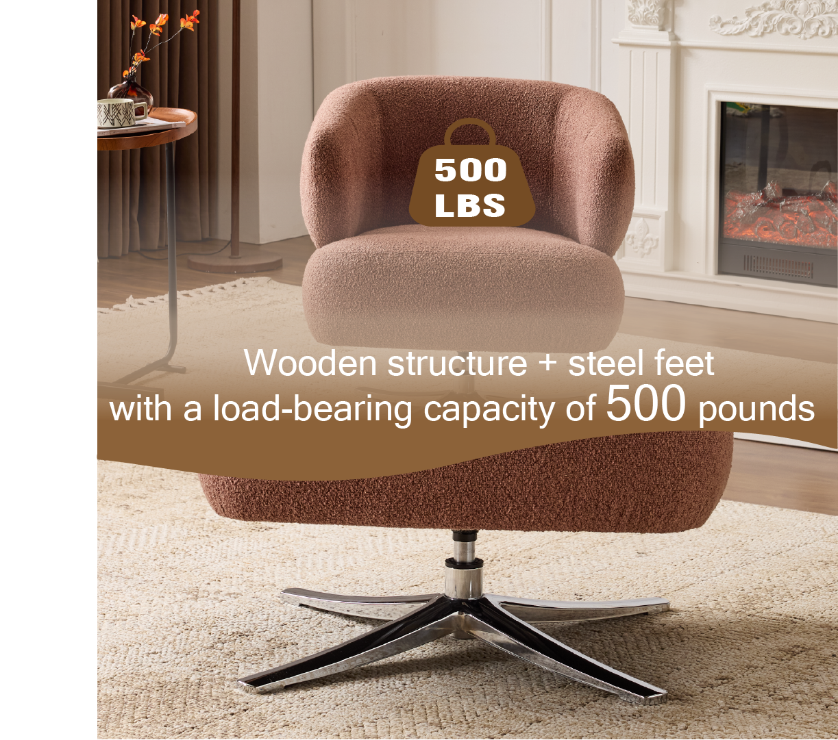 Cuddle-style Leisure Swivel Sofa Chair, Suitable For Balconies,