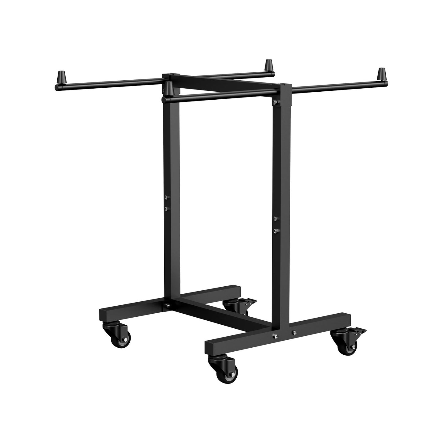 Folding Chair Rack Cart for 14 Chairs - Heavy Duty Garden Trolley, Black