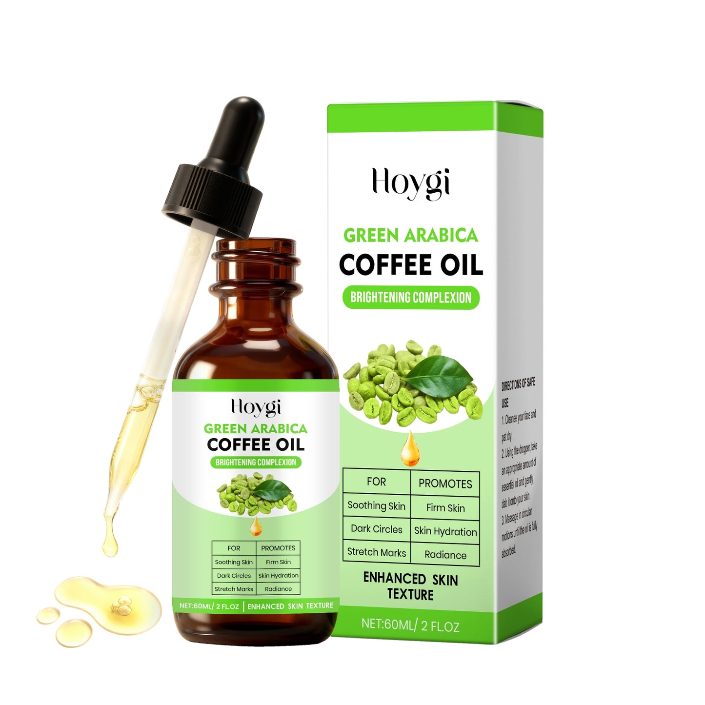 Green Arabica Coffee Oil 60ml - Skin Care Facial Oil for Healthy Glow