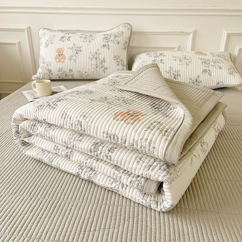 Three-Piece Quilted Bed Cover Set - Multiple Sizes & Patterns