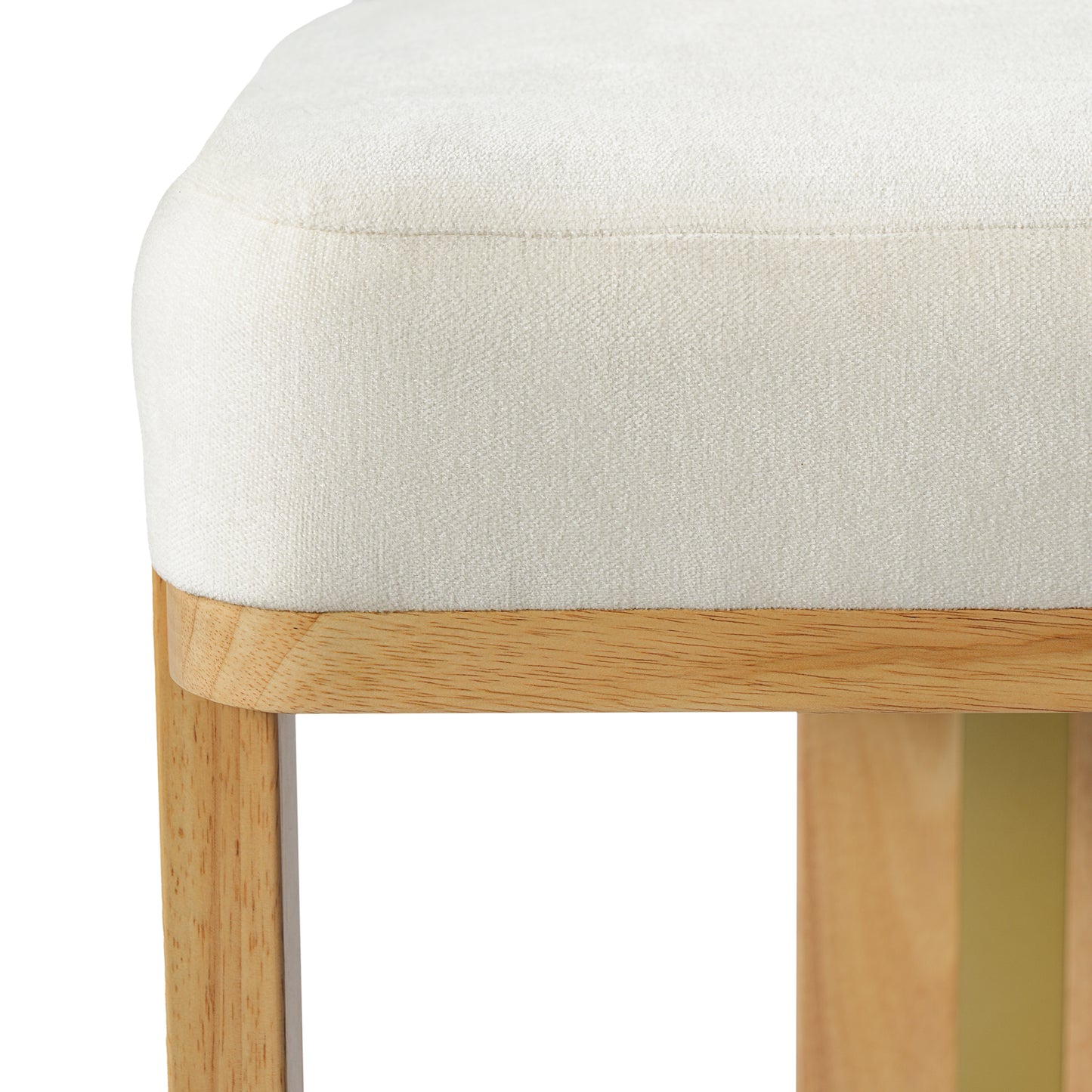Modern Round Upholstered Dining Chair Set - Beige & Natural