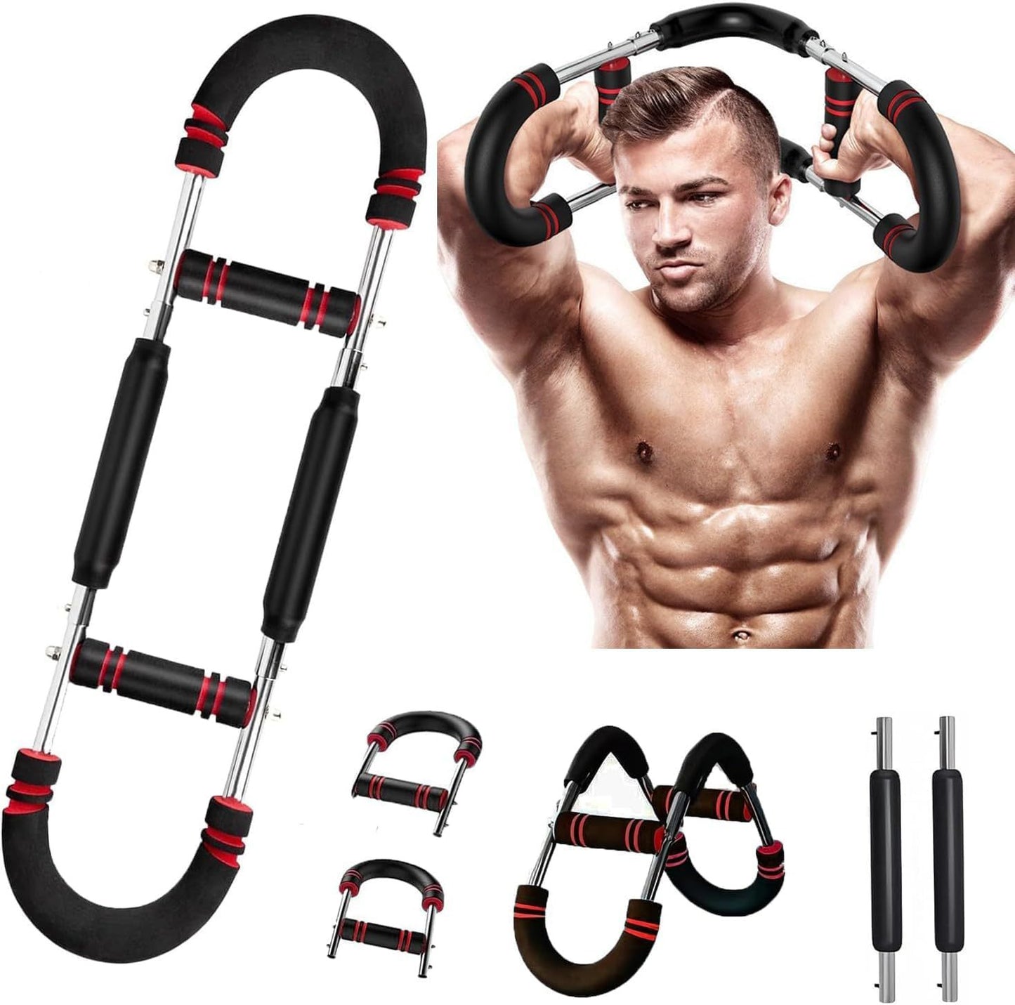 Three-Hole Arm Training Resistance Bar for Home Workouts