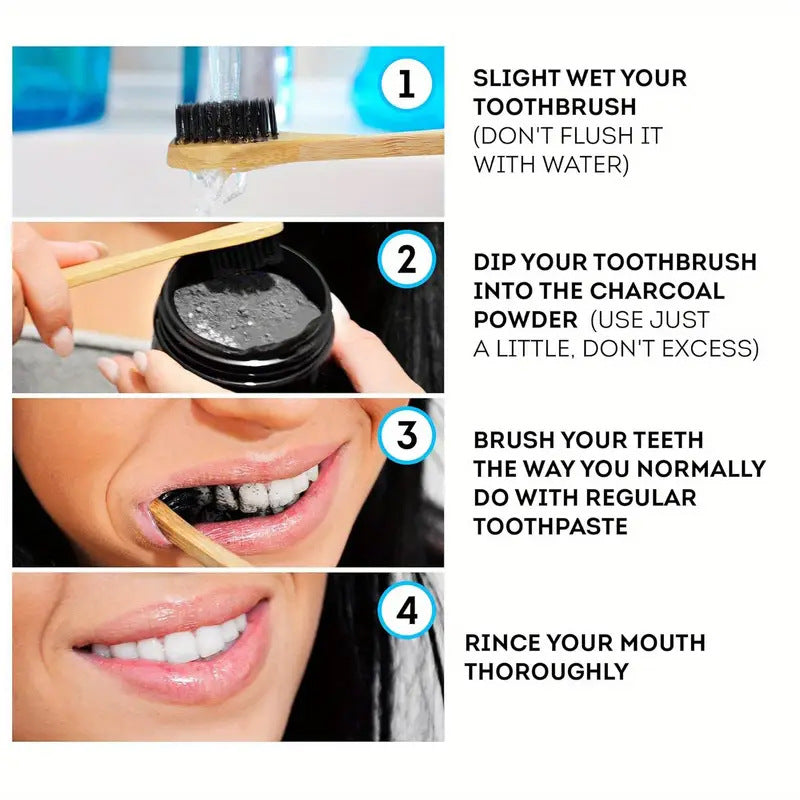 Activated Charcoal Tooth Powder - Deep Cleaning Oral Care, 50g
