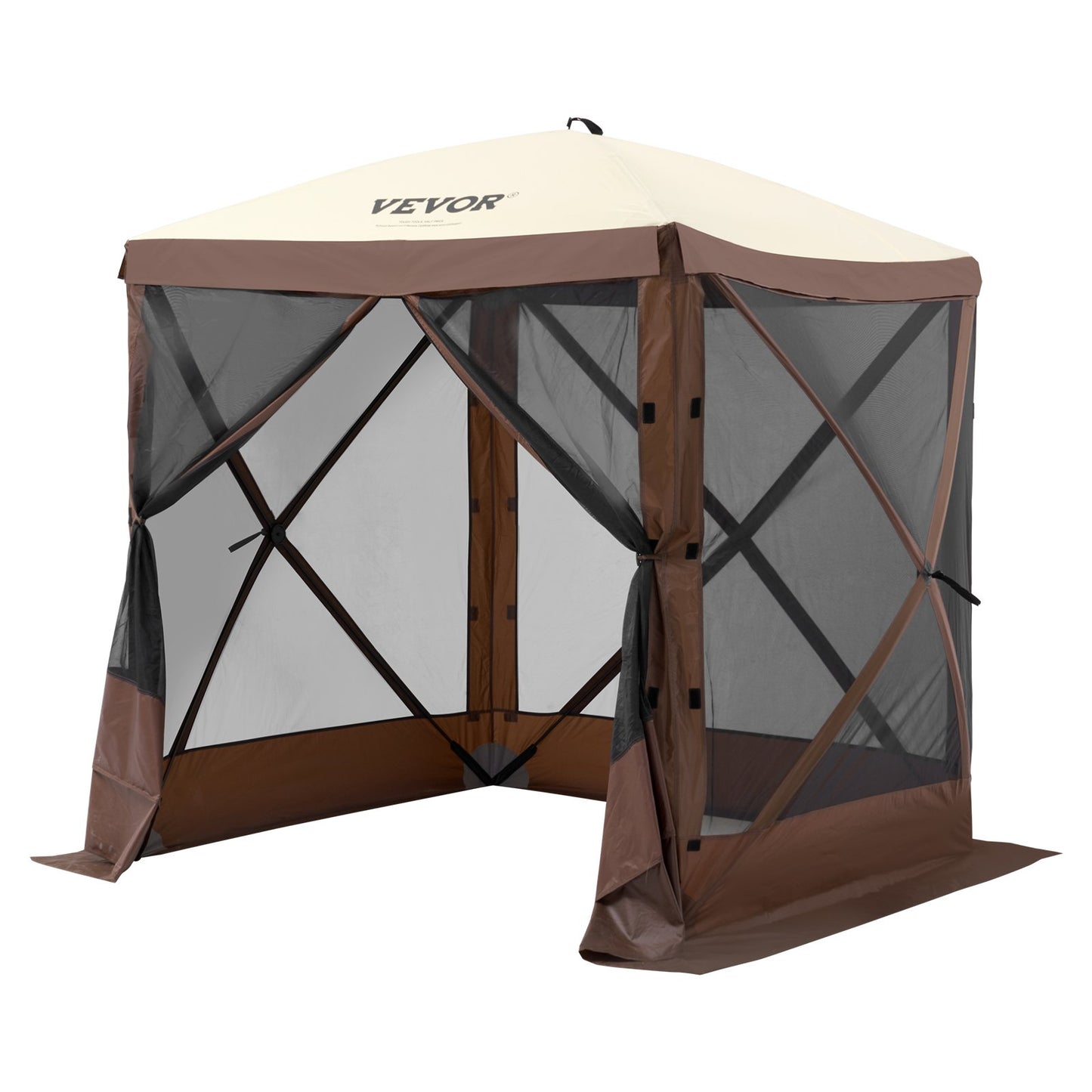 6x6FT Pop Up Gazebo Tent with Removable Side Walls Sun Shelter Mesh Windows