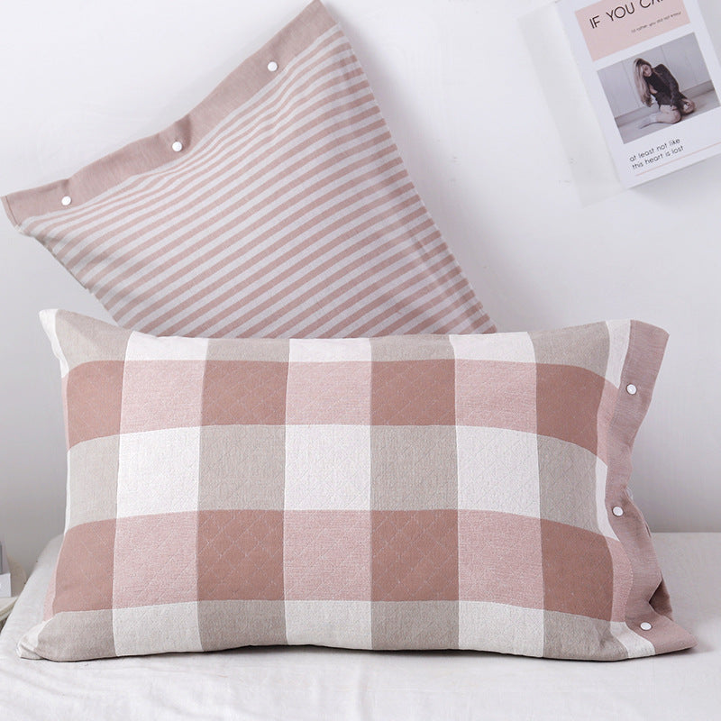 Three-Layer Gauze Cotton Pillowcase - Modern European Style